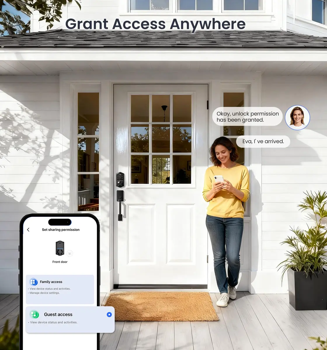 Veise VE017-D Fingerprint Smart Front Door Lock Set, Matte Black | App Control, 8-in-1 Keyless Entry, Auto Lock, Touchscreen Keypad - view 8