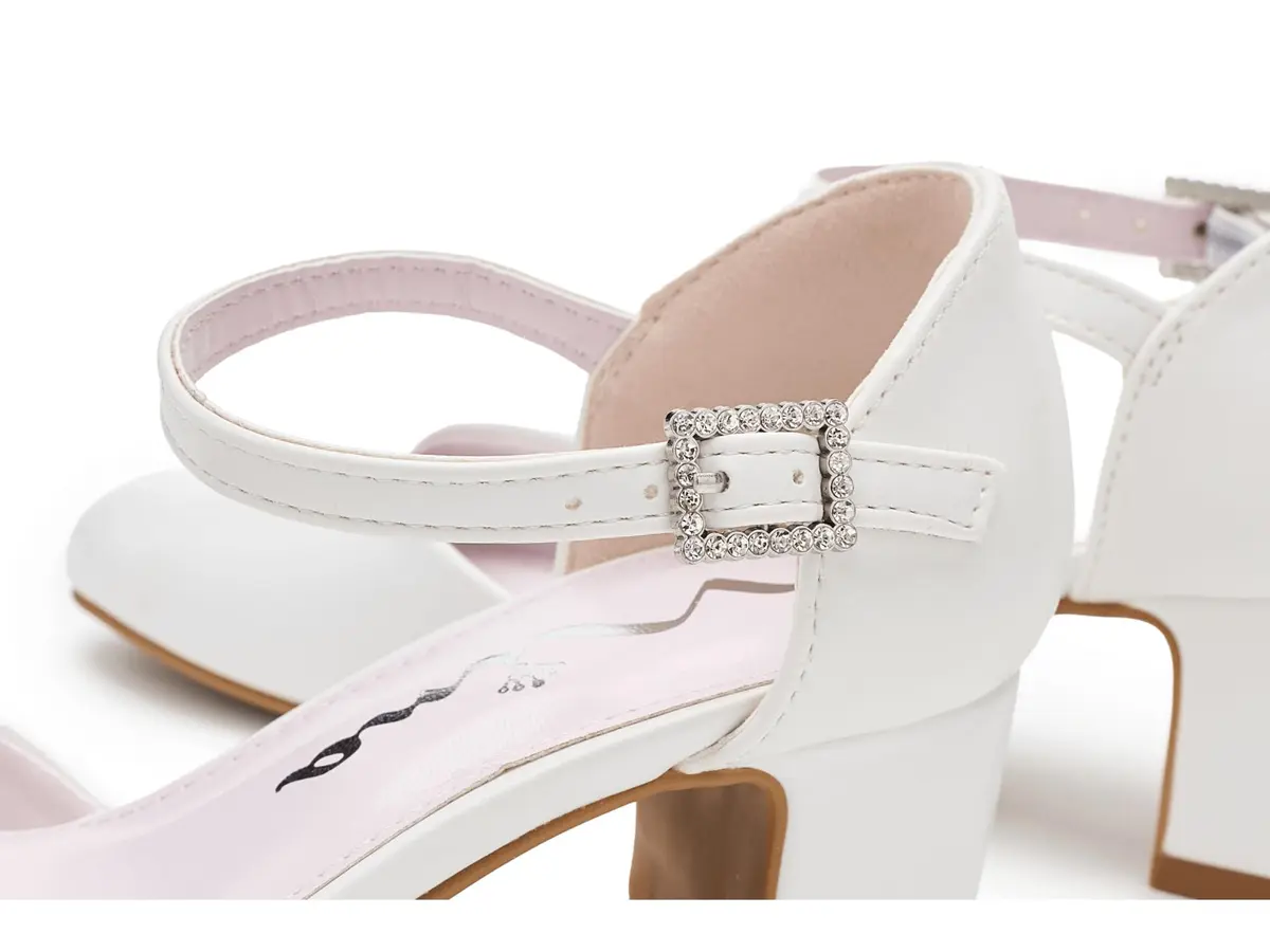NINA Girls Macey 13 Medium Little Kid White | Classic Pump with Comfort & Sparkle - view 5