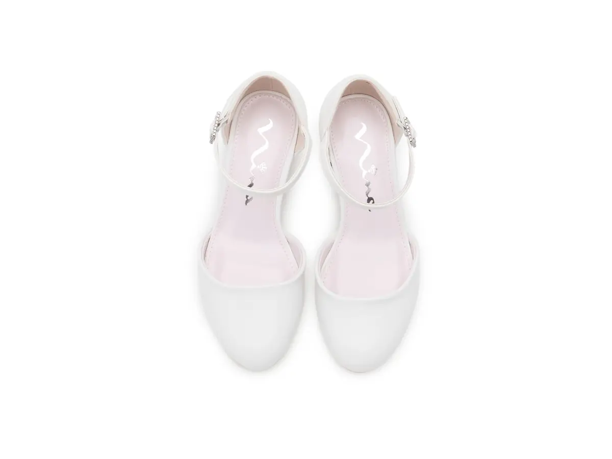 NINA Girls Macey 13 Medium Little Kid White | Classic Pump with Comfort & Sparkle - view 2