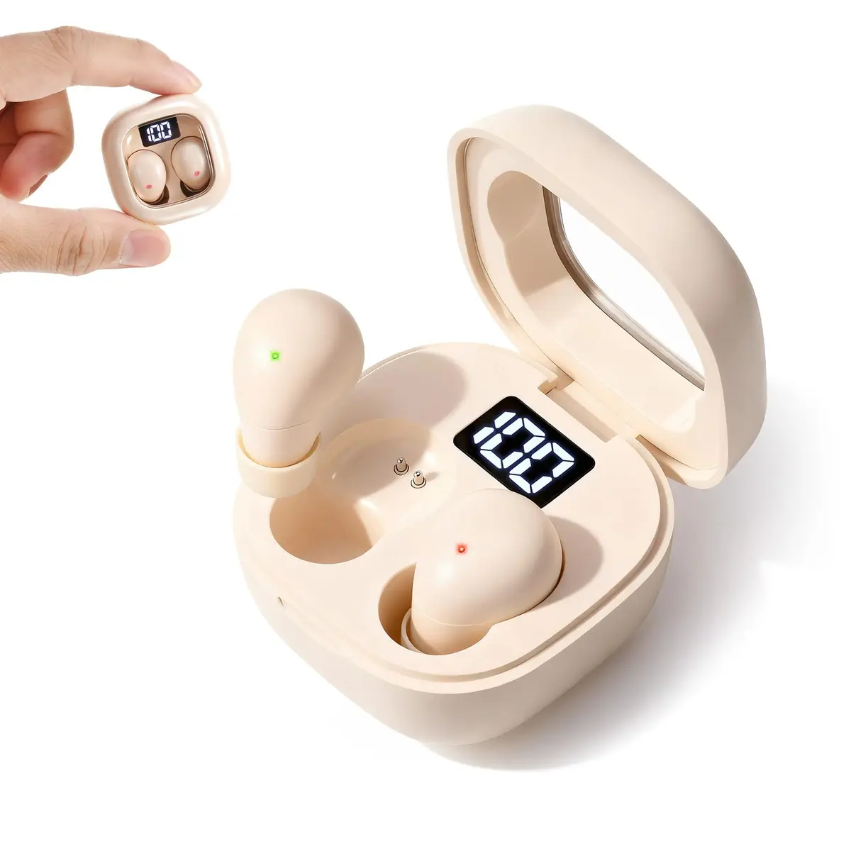 GreatQIQI Sleep Earbuds Small & Feather-Light Bluetooth 5.4 for Side Sleepers - main product image