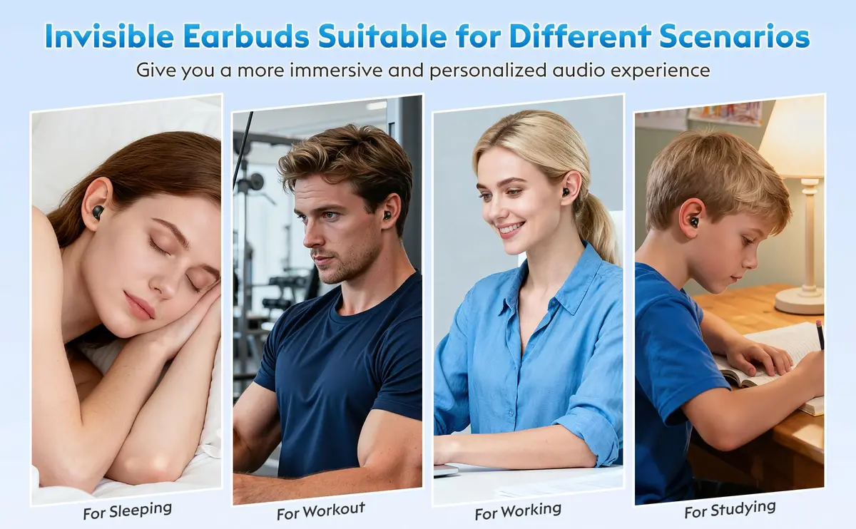 GreatQIQI Mini Sleep Earbuds Bluetooth 6.0 Small & Invisible for Side Sleepers - view 7
