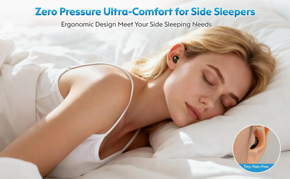 GreatQIQI Mini Sleep Earbuds Bluetooth 6.0 Small & Invisible for Side Sleepers - view 4
