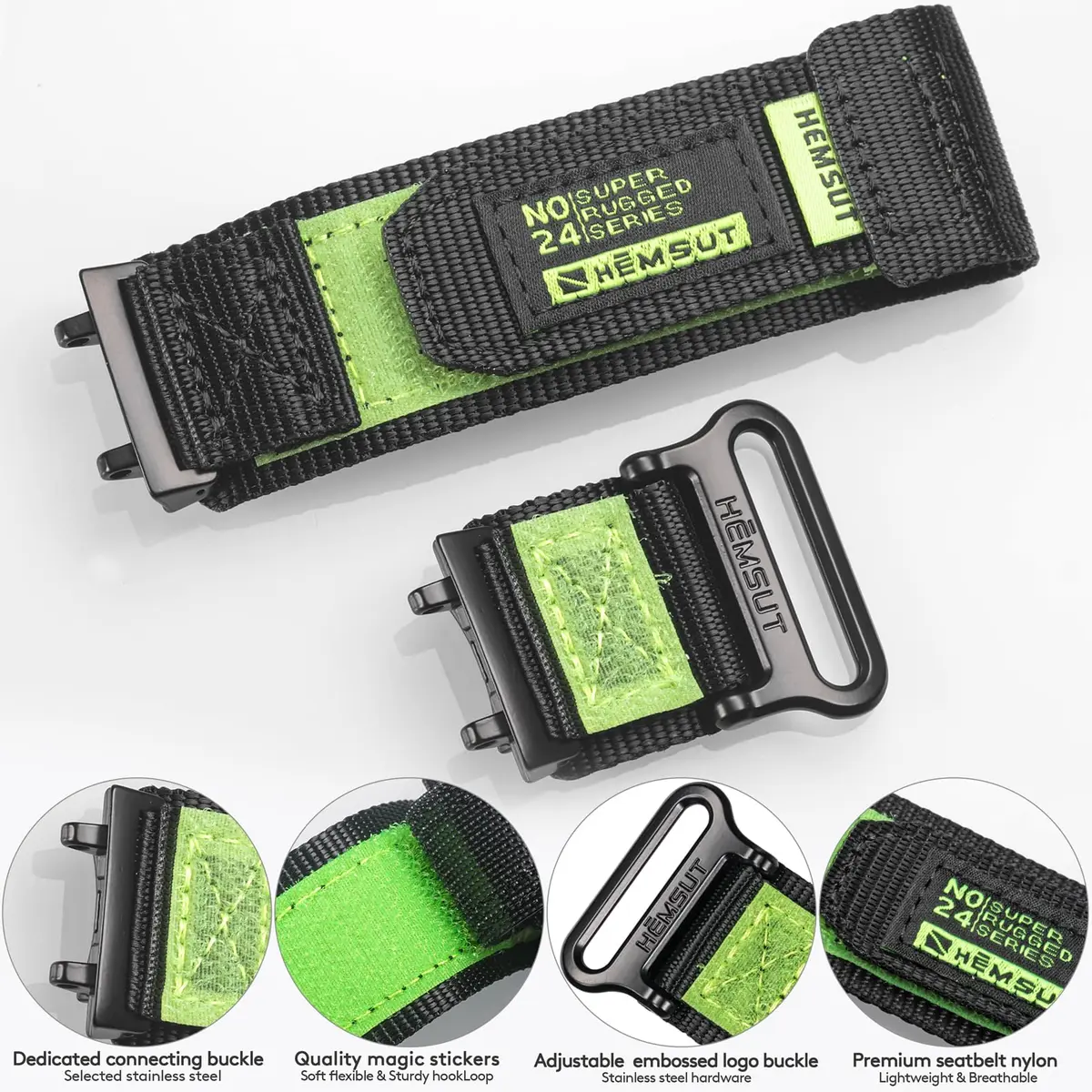 torbollo Watch Bands Compatible with Amazfit T-Rex 3 Pro 48mm | Soft Sport Nylon Strap Adjustable Wristbands - view 5