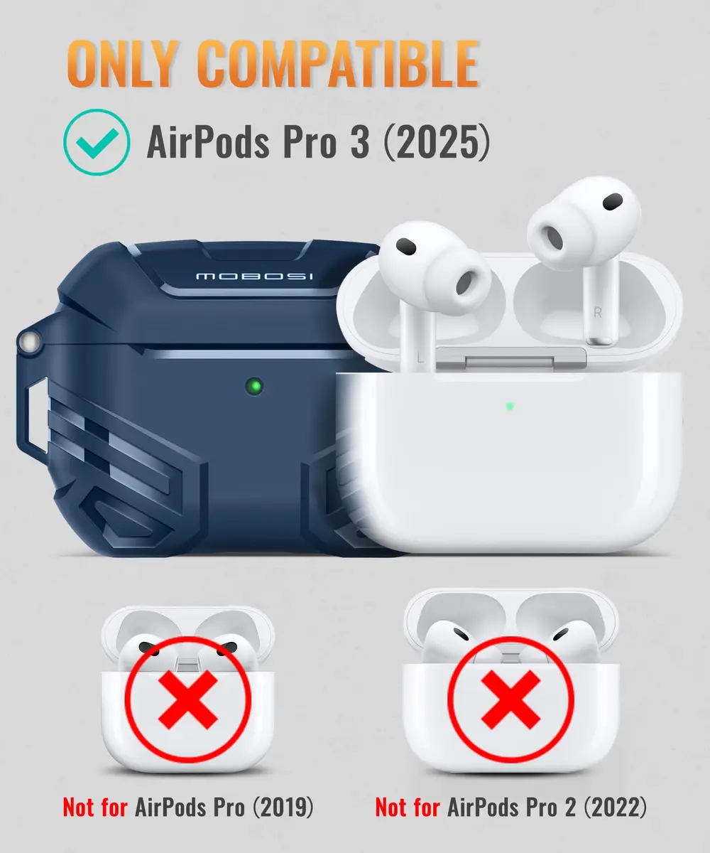 MOBOSI for AirPods Pro 3 Case, Fit for MagSafe, Blue | Military Grade Hard Shell, Wireless Charging Compatible - view 2