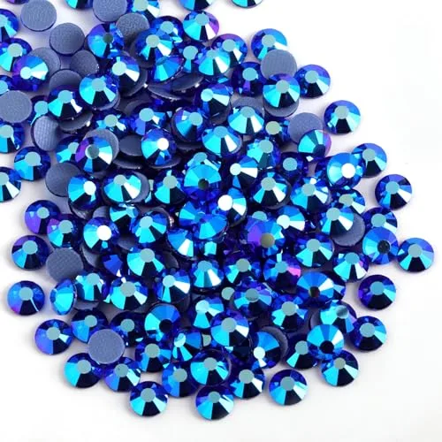 BEADSLAND Flatback Rhinestones Sapphire AB SS8 (2.3-2.5mm) | Bulk Craft Gems for Embellishment - main product image