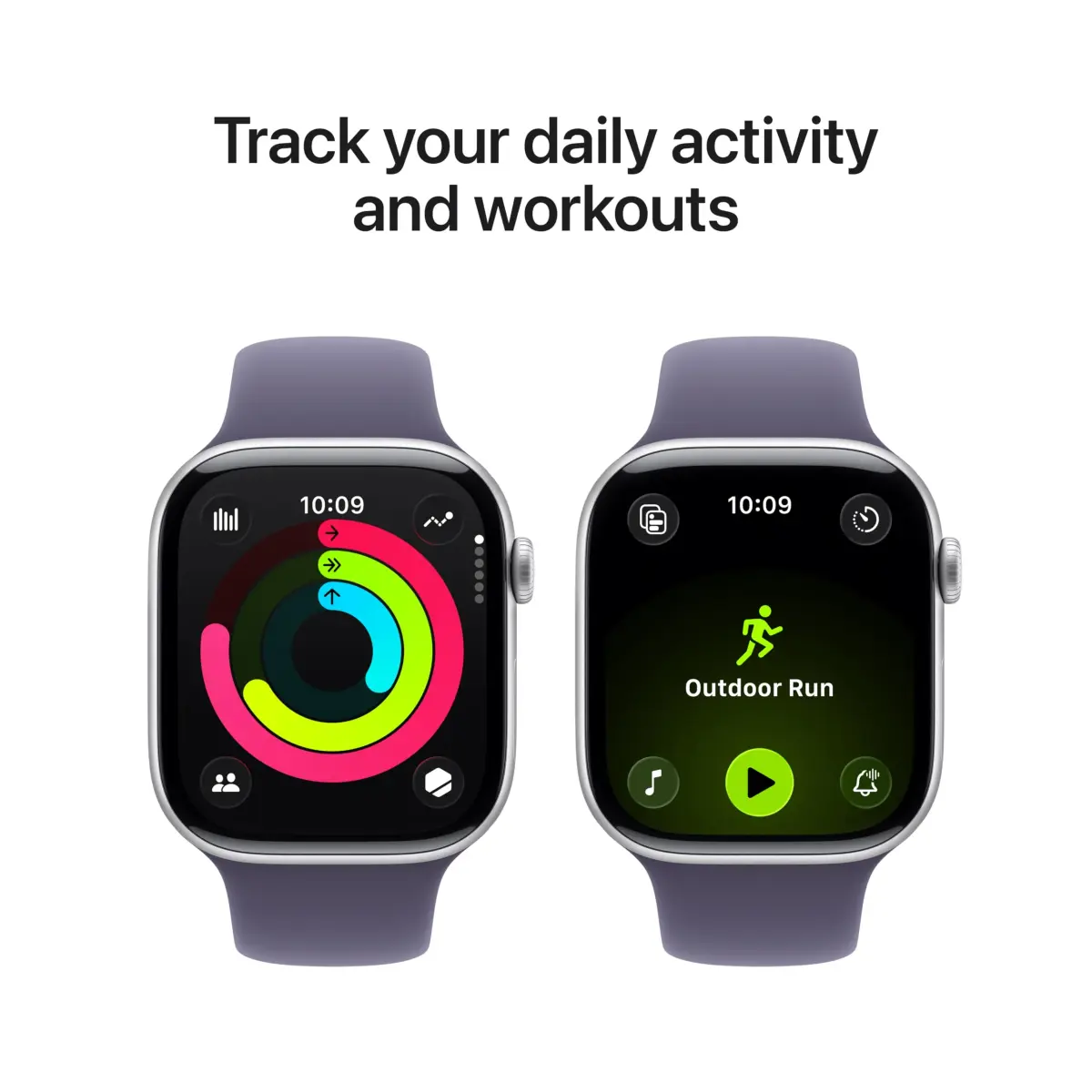 Apple Watch Series 11 GPS 46mm Silver Aluminum Case with Purple Fog Sport Band | Health & Fitness Tracker - view 3