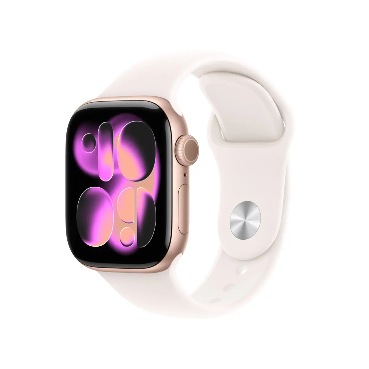 Apple Watch Series 11 GPS 46mm Rose Gold Aluminum Case with Light Blush Sport Band | Health & Fitness Tracking - main product image
