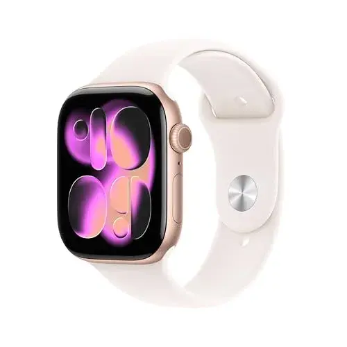 Apple Watch Series 11 [GPS 46mm] Smartwatch with Rose Gold Aluminum Case and Light Blush Sport Band, M/L | Health & Fitness Tracker - main product image