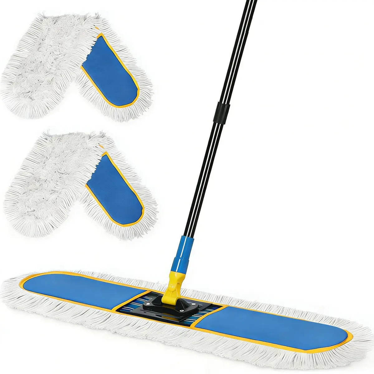 BUVE 36-inch Commercial Dust Mop with 2 Cotton Pads | Heavy Duty Industrial Floor Duster for Hardwood, Tile, Marble, Garage - main product image