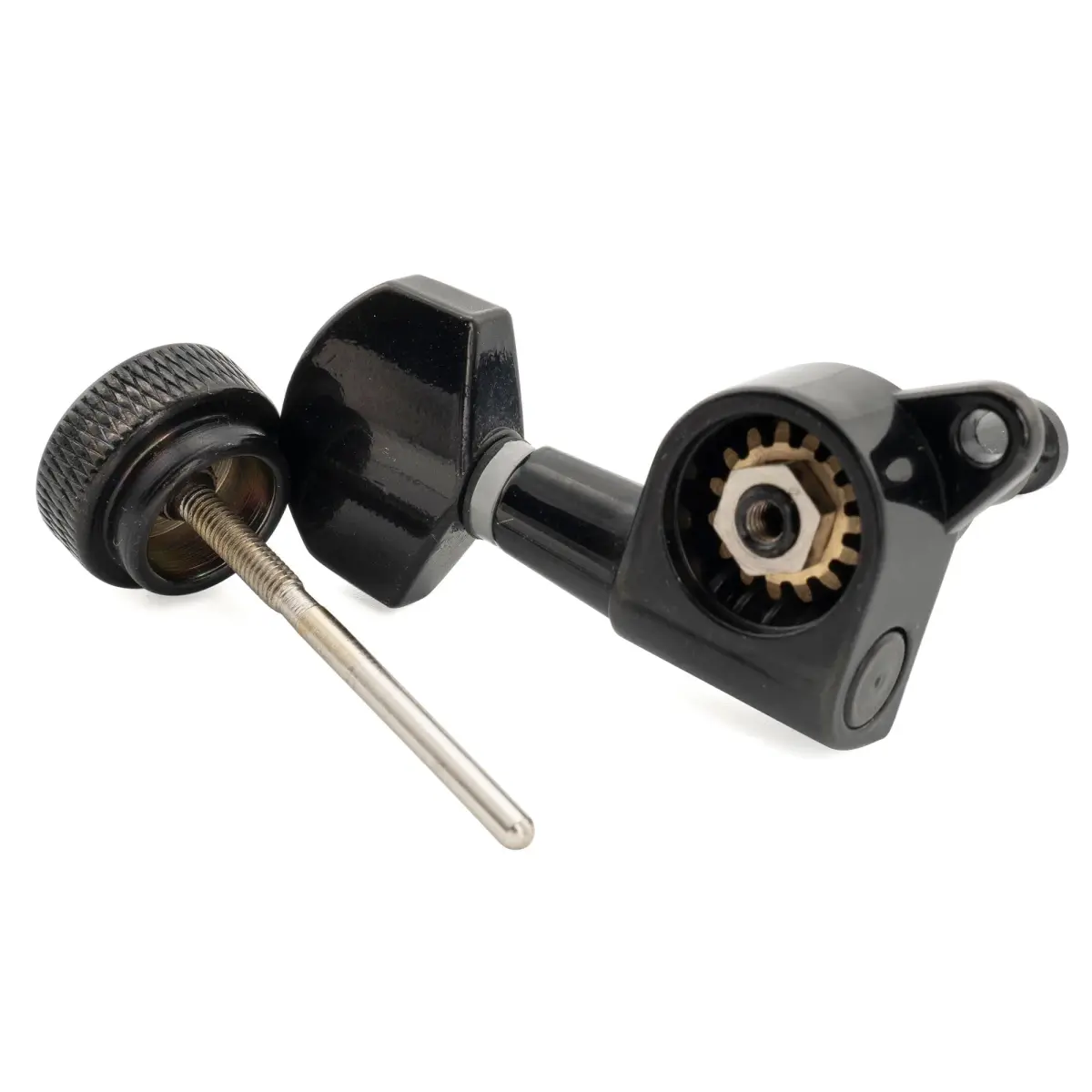 Musiclily Pro Single Locking Bass Tuning Peg 15:1 Ratio for Strat Tele Electric Guitar, Black | Sealed Die-Cast Zinc Alloy - view 6