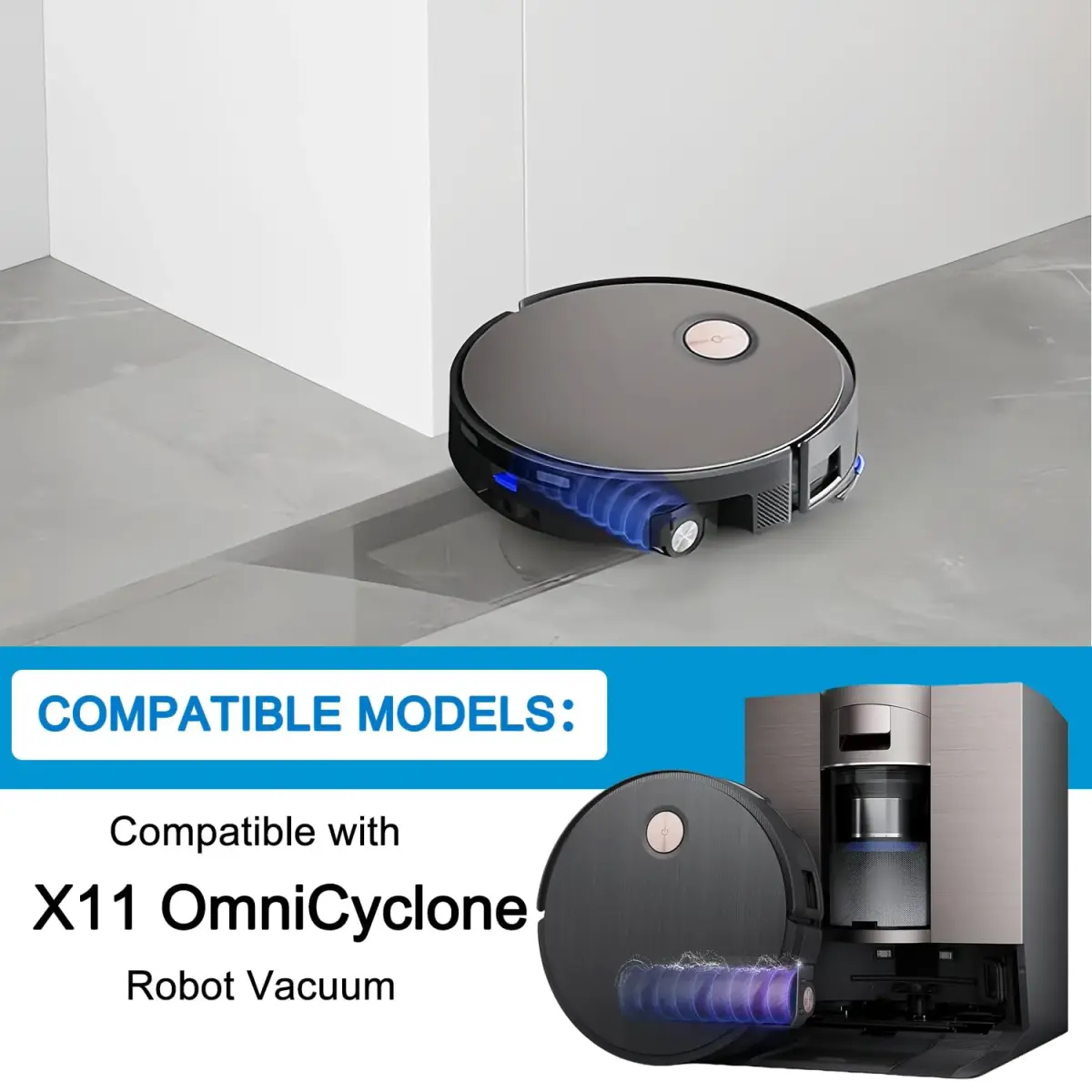 XVXUOU Replacement Accessories Kit for Ecovacs Deebot X11 OmniCyclone & Yeedi S20 Infinity Robot Vacuums | 2 Main Brushes, 6 Mop Cloths, 6 HEPA Filters, 6 Side Brushes - view 2