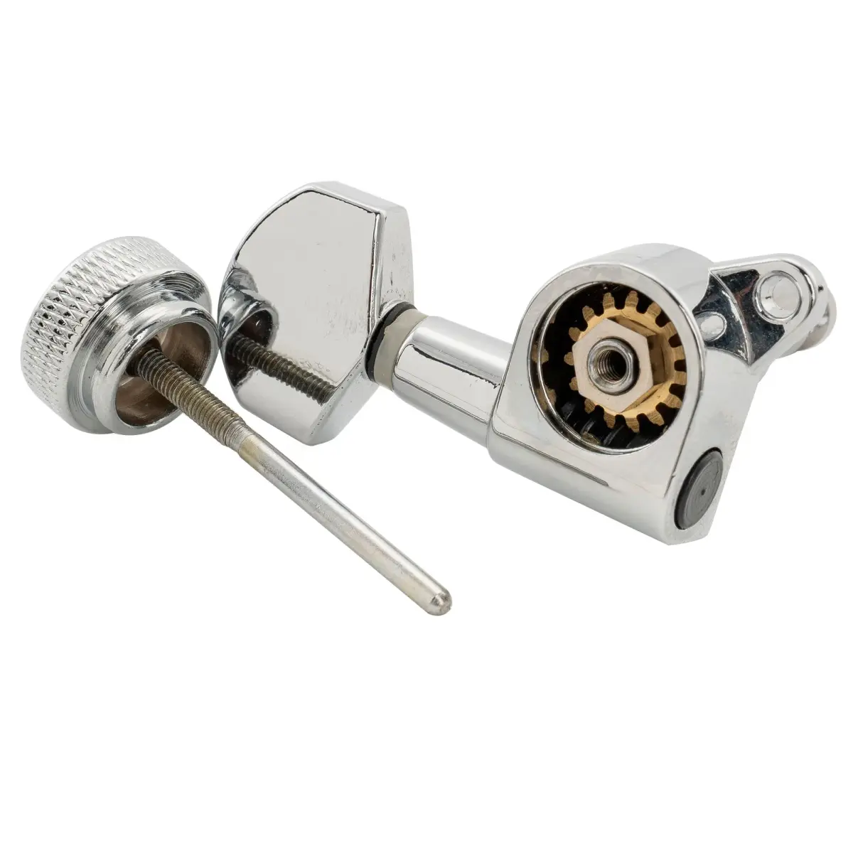 Musiclily Pro Single Locking Bass Side Tuner 15:1 Ratio Chrome | Fits Strat Tele Style Electric Guitar - view 6