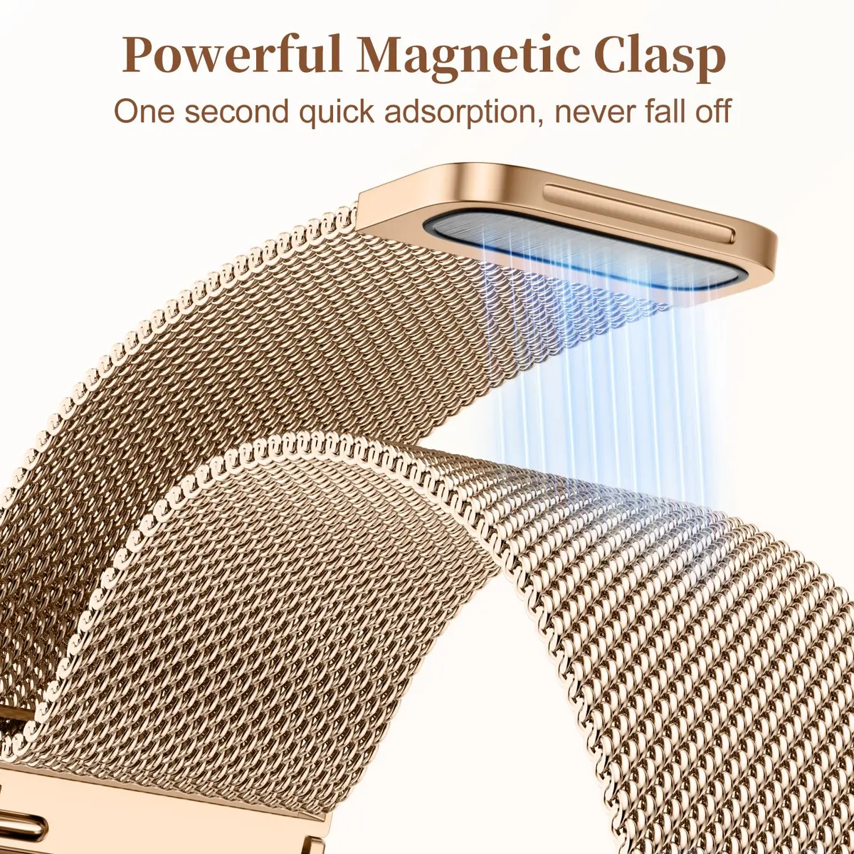 Getino Magnetic Floral Milanese Band for Samsung Galaxy Watch 9/8/8 Classic 40mm 44mm 46mm Rose Gold | Breathable Stainless Steel Strap - view 4