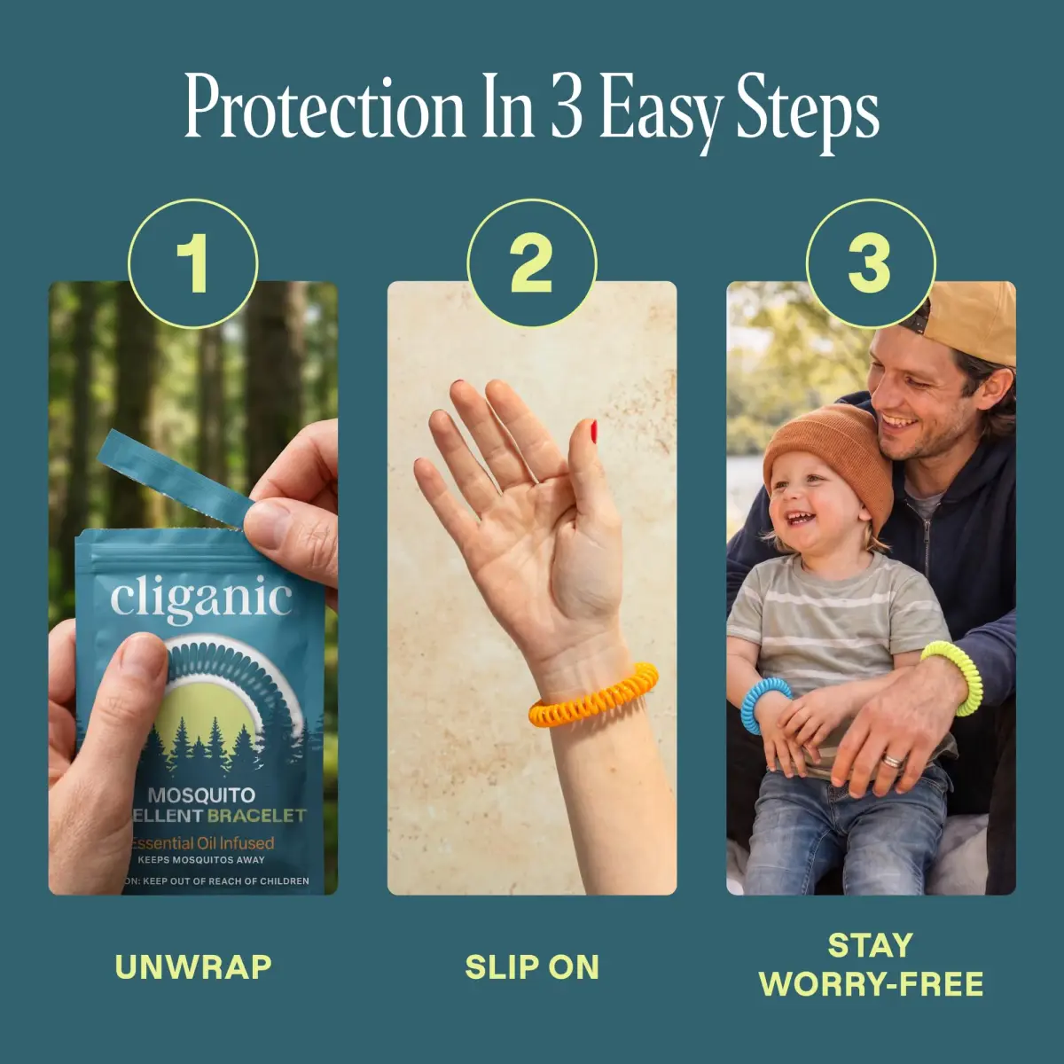 Cliganic 40 Pack Mosquito Repellent Bracelets — Natural DEET-Free Bands, Individually Wrapped - view 7