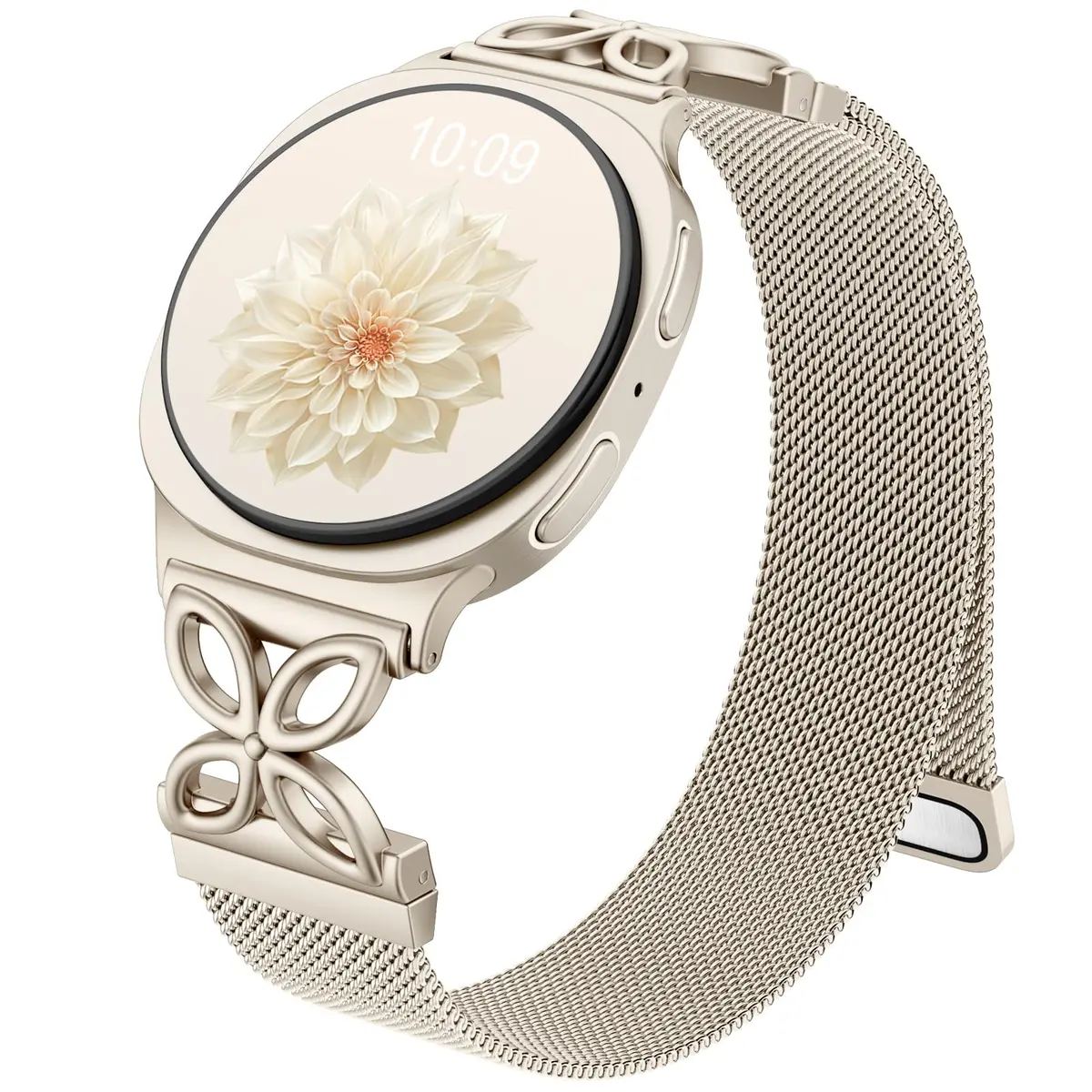 Getino Magnetic Metal Watch Band Compatible with Samsung Galaxy Watch 9 & 8 (40mm,44mm,46mm) | Floral Milanese Strap for Women - main product image