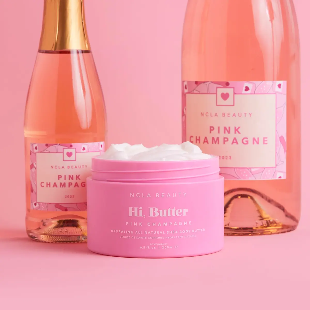 NCLA BEAUTY Hi Butter All Natural Body Butter - Pink Champagne 6.8 oz | Nourishing Vegan Moisturizer with Sunflower & Shea - view 2