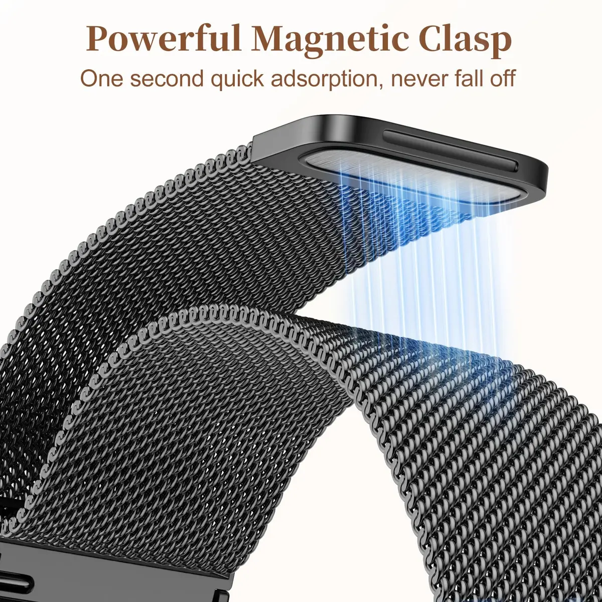 Getino Magnetic Floral Watch Band Compatible with Samsung Galaxy Watch 9/8/8 Classic 40mm 44mm 46mm Black | Stainless Steel Milanese Strap - view 4