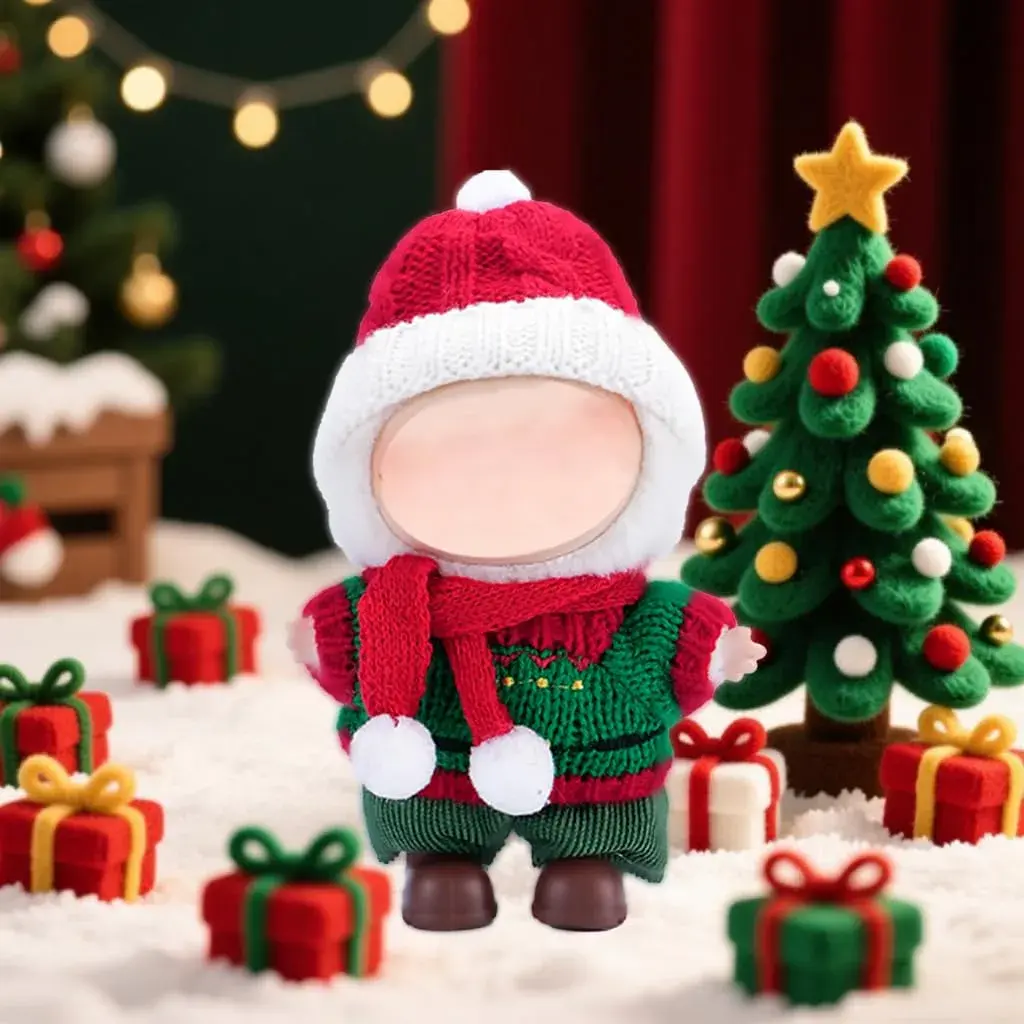 Eyancotoi 17cm Doll Christmas Clothes Set (Style 4) with Accessories | Cotton Blend, Hand Wash Only - view 2
