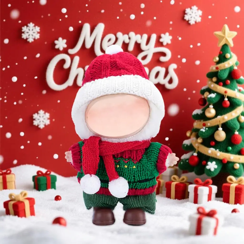 Eyancotoi 17cm Doll Christmas Clothes Set (Style 4) with Accessories | Cotton Blend, Hand Wash Only - view 3