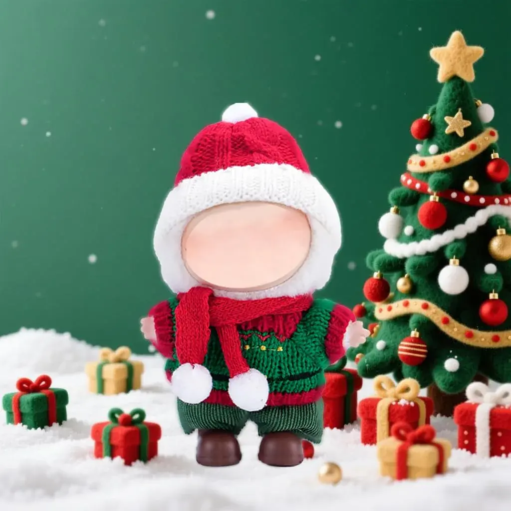 Eyancotoi 17cm Doll Christmas Clothes Set (Style 4) with Accessories | Cotton Blend, Hand Wash Only - view 4