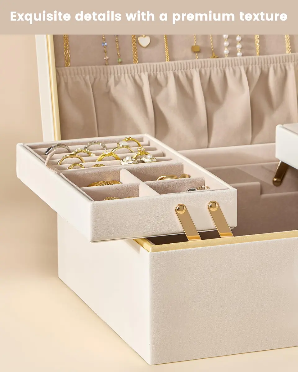 Lolalet 2-Layer Jewelry Organizer Box 24.2cm (9.53") | Foldable & Expandable Upper Storage - view 6