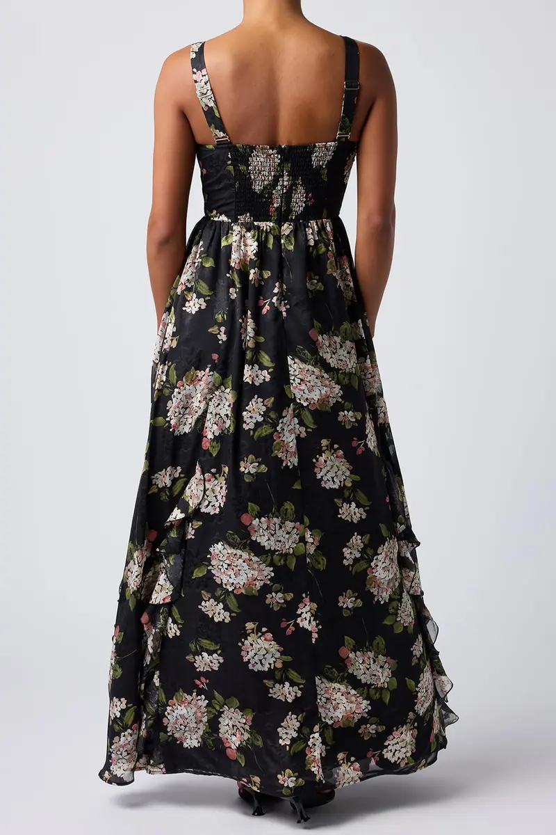 Lulus Morgana Cutout Floral Maxi Dress, Small | Elegant Floral Maxi for Weddings & Parties - view 2