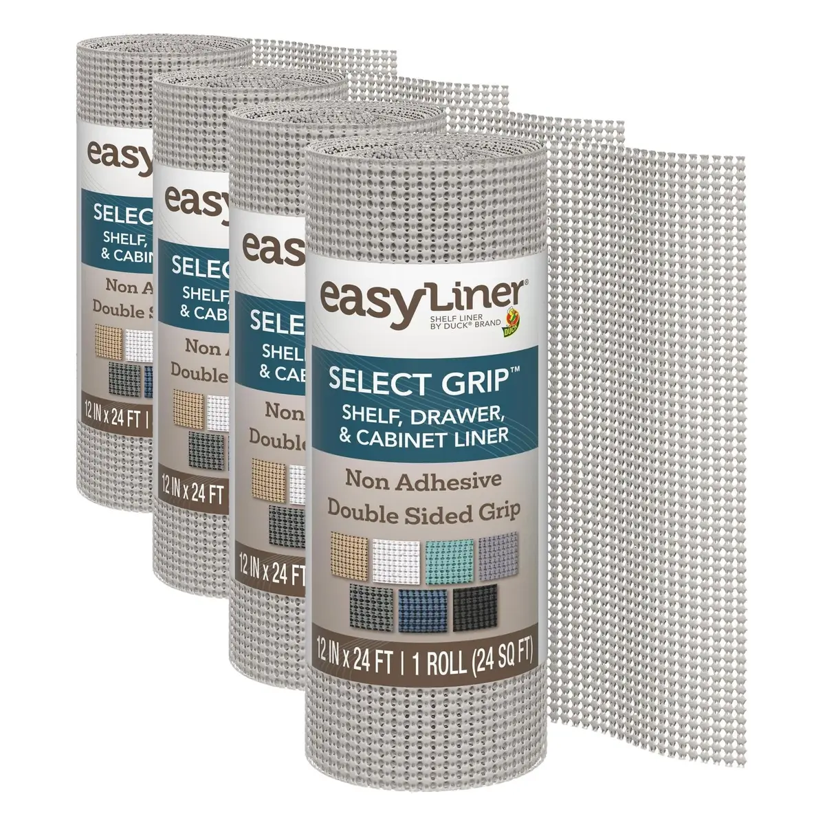 Duck Select Grip Shelf Liner Light Grey 28cm (11in) x 7.3m (24ft) | Non-Adhesive Grip for Kitchen Cabinets & Drawers - main product image