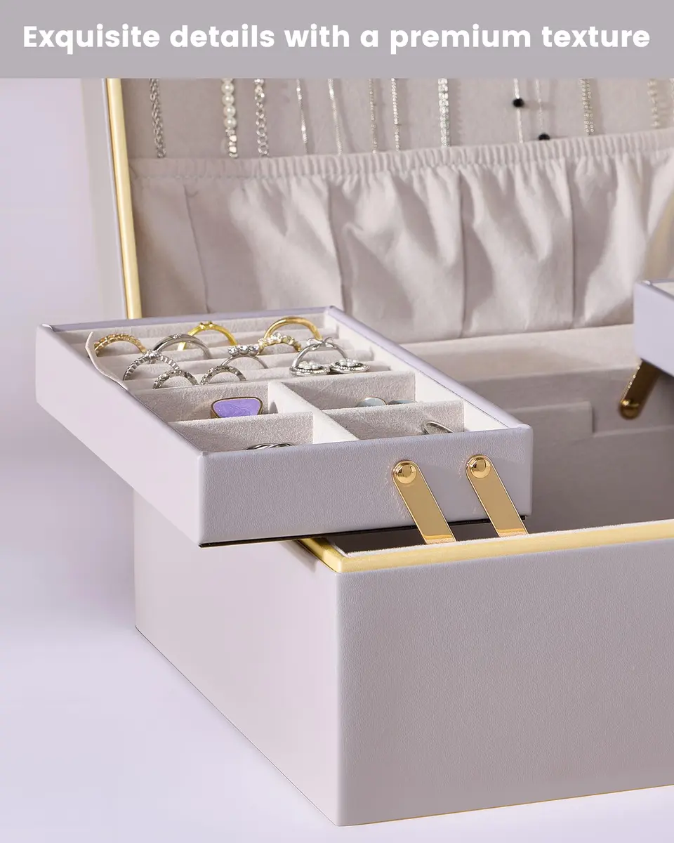 Lolalet 2-Layer Jewelry Organizer Box 24.2cm (9.53") | Foldable & Expandable Upper Storage - view 5