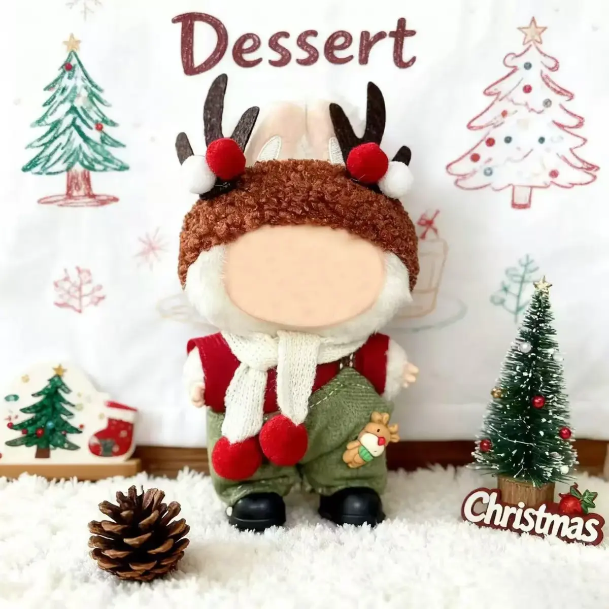 Eyancotoi 17cm Doll Christmas Clothes Set (Style 1) | Cotton Outfit Accessories for 17cm Dolls - view 2