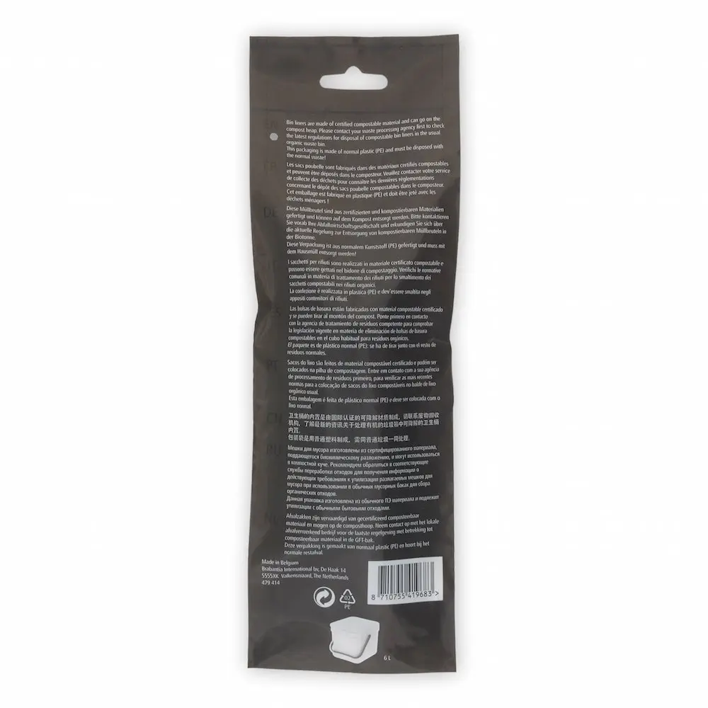 Brabantia Compostable Trash Bags Green 6L (1.6 Gallon) | Certified Compostable Material for Organic Waste - view 2