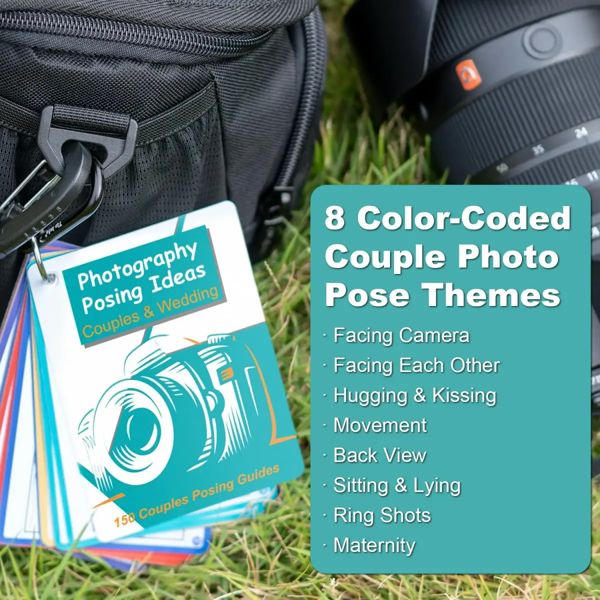 Tip Info 150 Pose Ideas Photography Posing Guide Book | 16 Double-Sided Pages, 4x3 Inch - view 4
