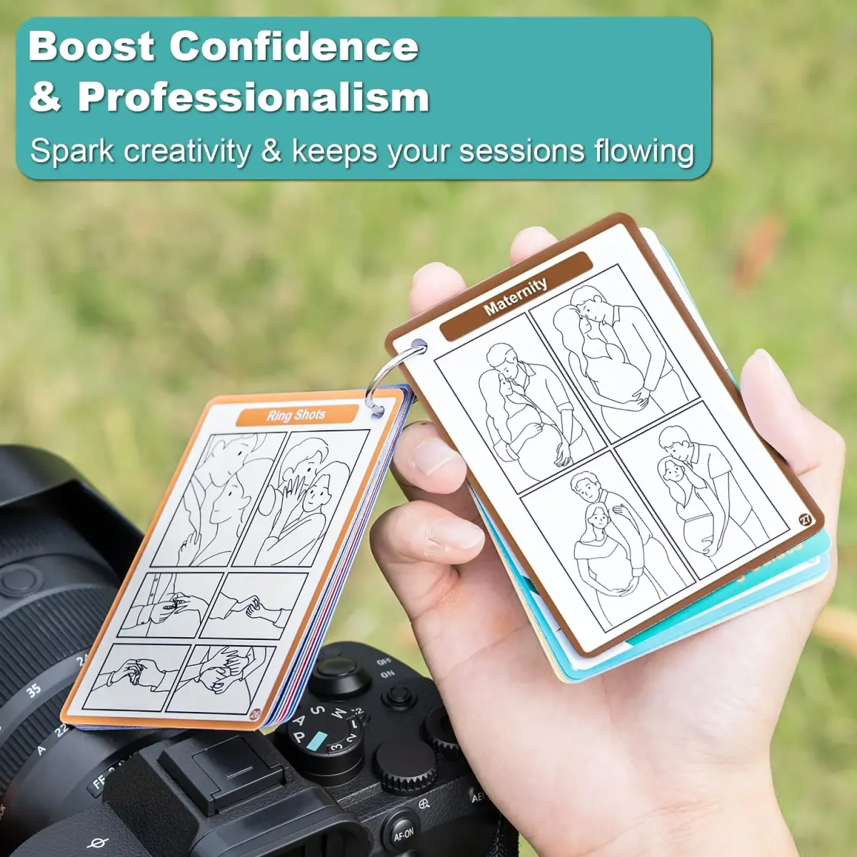 Tip Info 150 Pose Ideas Photography Posing Guide Book | 16 Double-Sided Pages, 4x3 Inch - view 8
