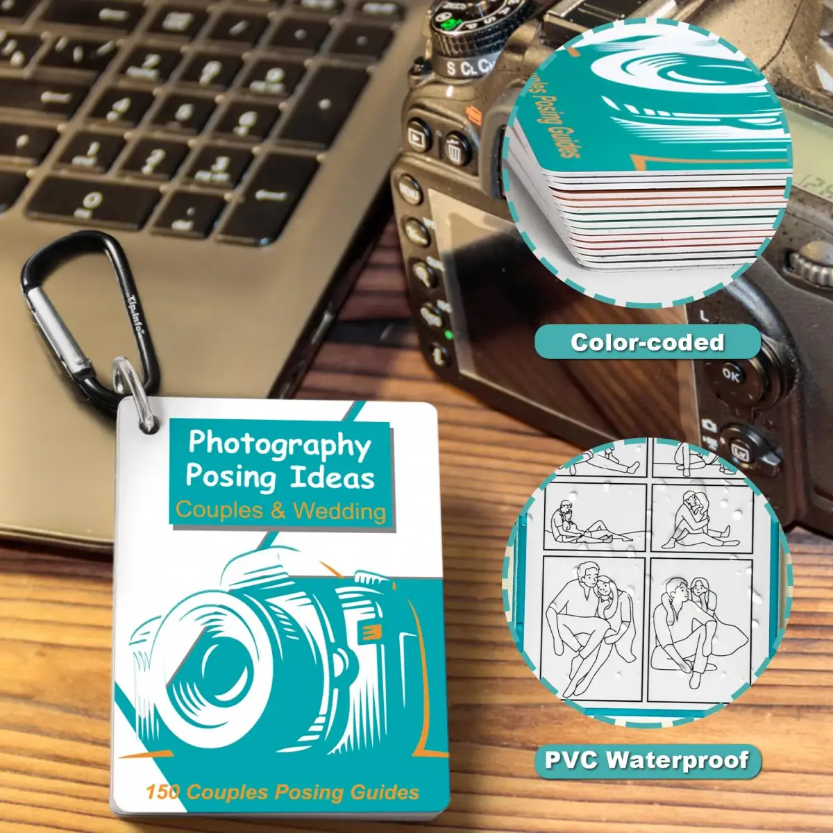 Tip Info 150 Pose Ideas Photography Posing Guide Book | 16 Double-Sided Pages, 4x3 Inch - view 9
