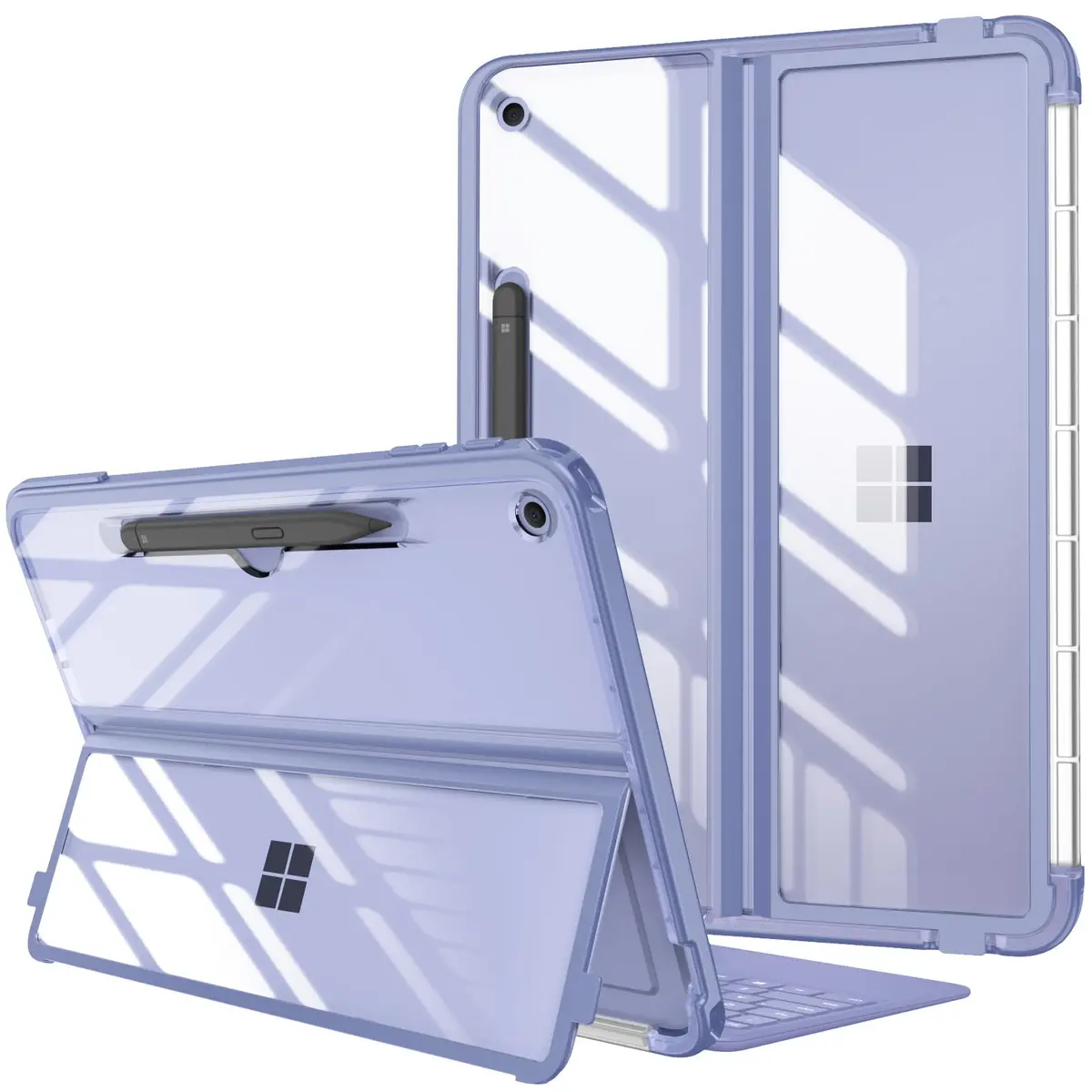 Fintie Rugged Case for Surface Pro 12 Inch 1st Edition 2025, Violet | Multi-Angle Stand, Type Cover Compatible, HD Clear, Shockproof, TPU Bumper, Hard Shell - main product image