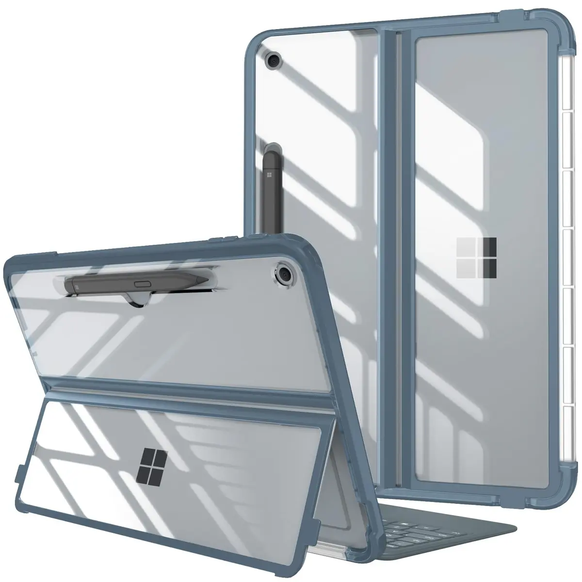 FINTIE Rugged Case for Surface Pro 12 Inch 1st Edition 2025, Ocean Blue | Shockproof, Multi-Angle Stand, HD Clear Shell - main product image