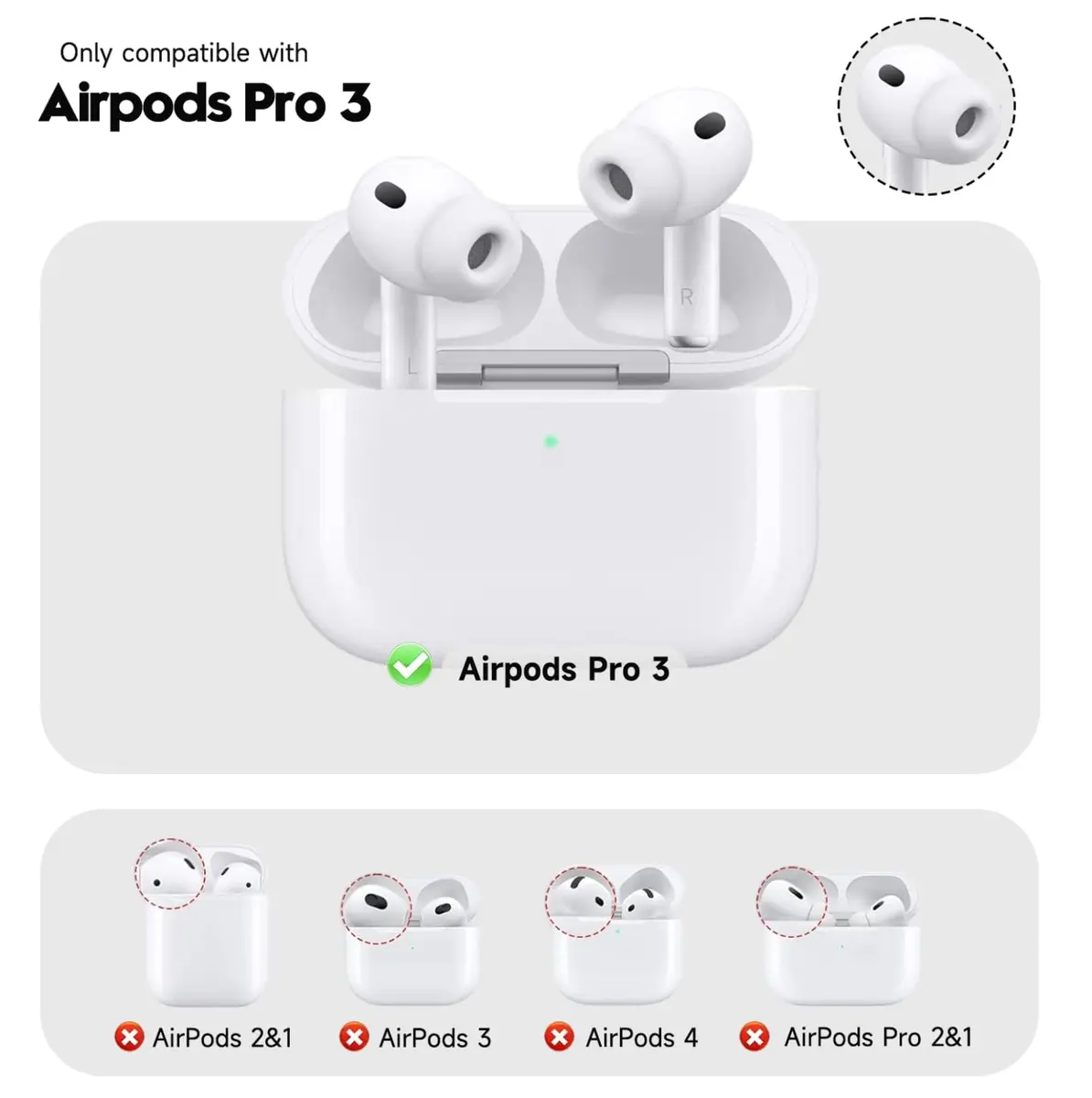 MINSCOSE Pink Ribbon Bow AirPods Pro 3 Case with Keychain & Cleaner Kit | Cute Girly Design - view 2