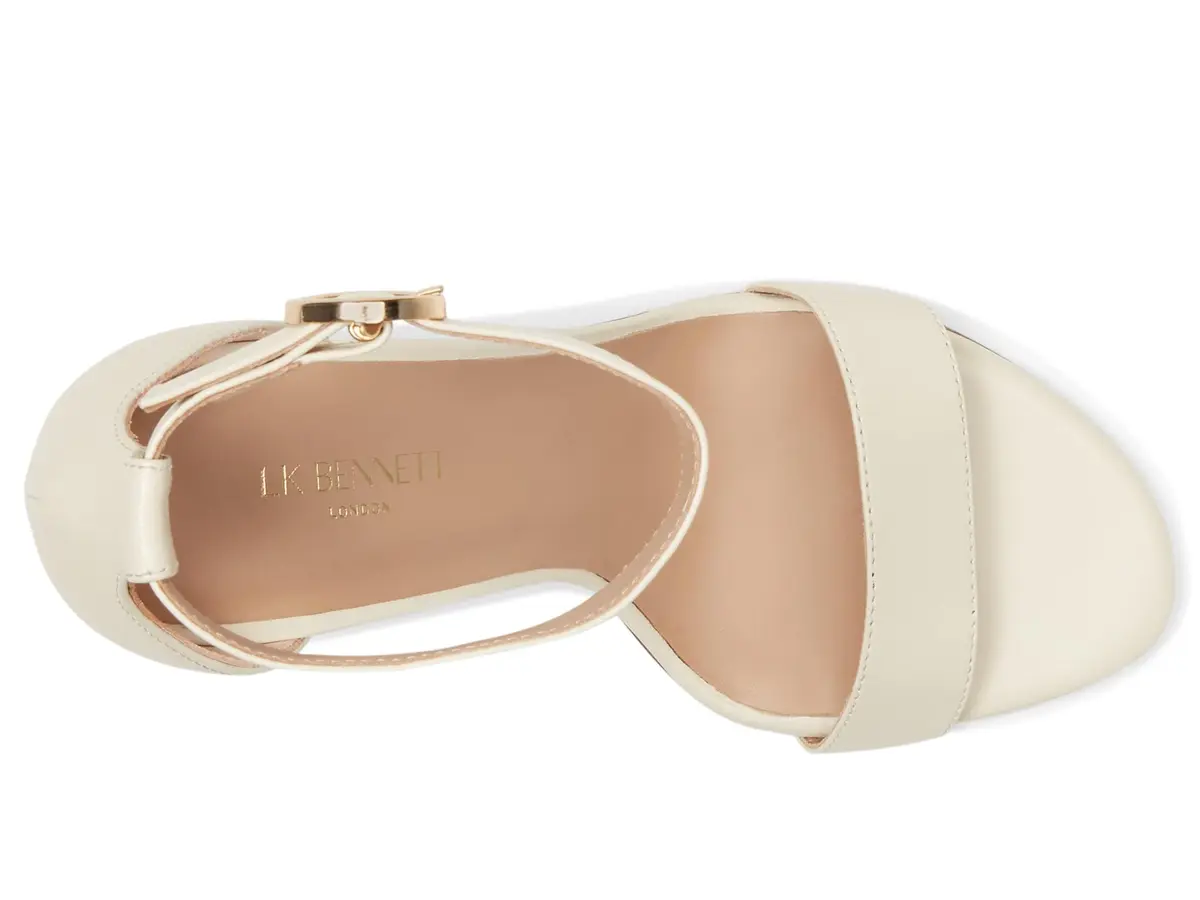 L.K. Bennett Ivy Single Strap Sandals Ecru 10 Medium | Elegant 80mm Stiletto Heel - view 2