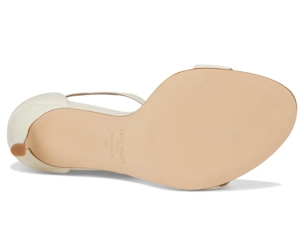 L.K. Bennett Ivy Single Strap Sandals Ecru 10 Medium | Elegant 80mm Stiletto Heel - view 3