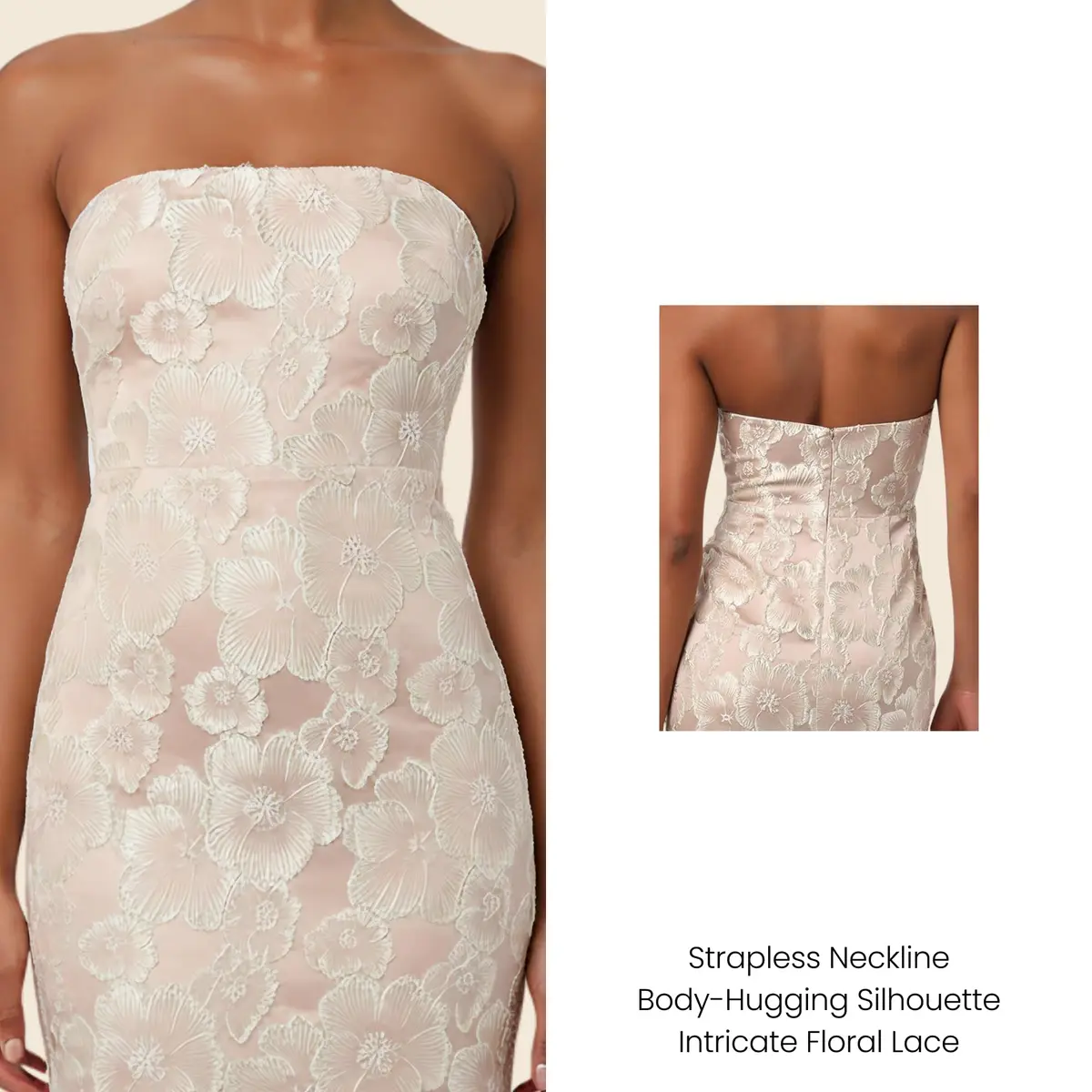 Lulus Isla Strapless Midi Dress Champagne Large | Elegant Cocktail Attire - view 3