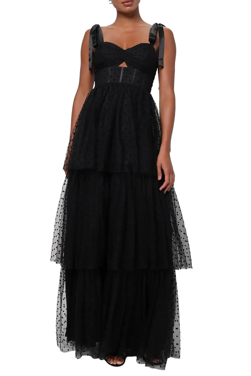 Lulus Billie Cutout Maxi Dress | Elegant Black Formal Gown, Large - main product image