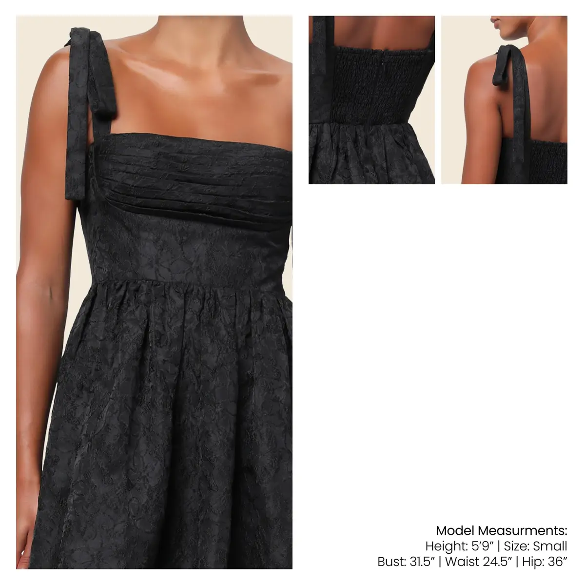 Lulus Sydney Women's Cocktail Mini Dress, Black, Extra Large | Flirty Floral Jacquard, Tailored Fit, 32–34 Inches - view 3