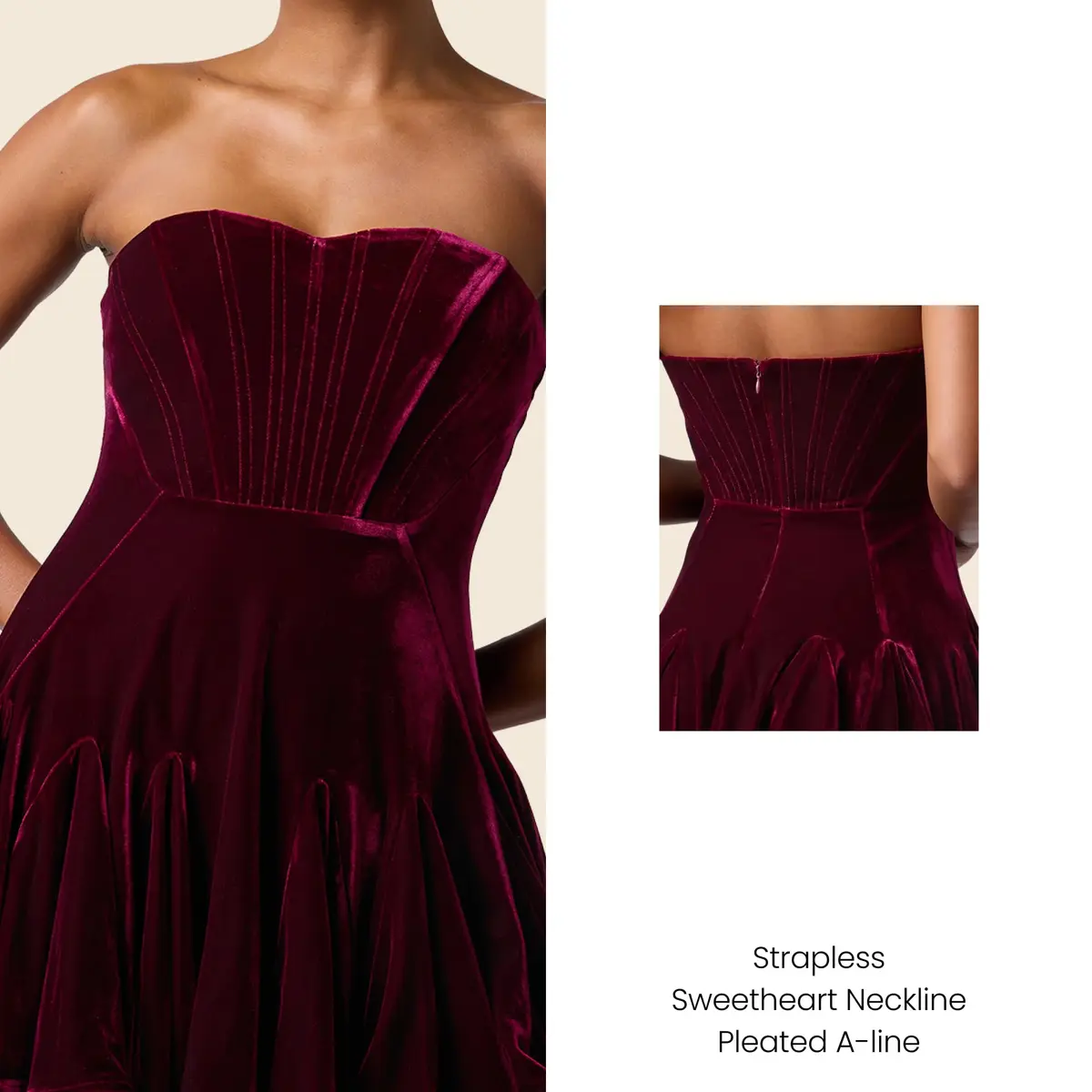 Lulus Zarae Corset Velvet Women's Cocktail Mini Dress, Merlot, Medium | Flirty, Party-Ready Velvet Mini - view 2