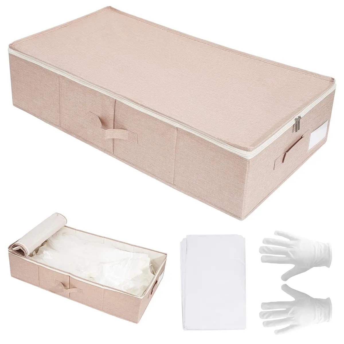 Dawutian Wedding Dress Storage Box, Pink | Professional Preservation & Dust-Free Storage (29.9in x 15.7in x 7in) - main product image
