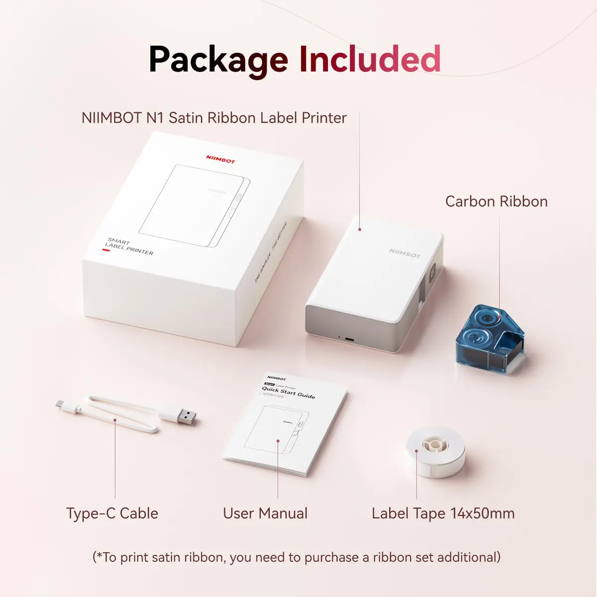 NIIMBOT N1 Bluetooth Thermal Transfer Label Printer White | Portable Label Maker Machine with Tape - view 7