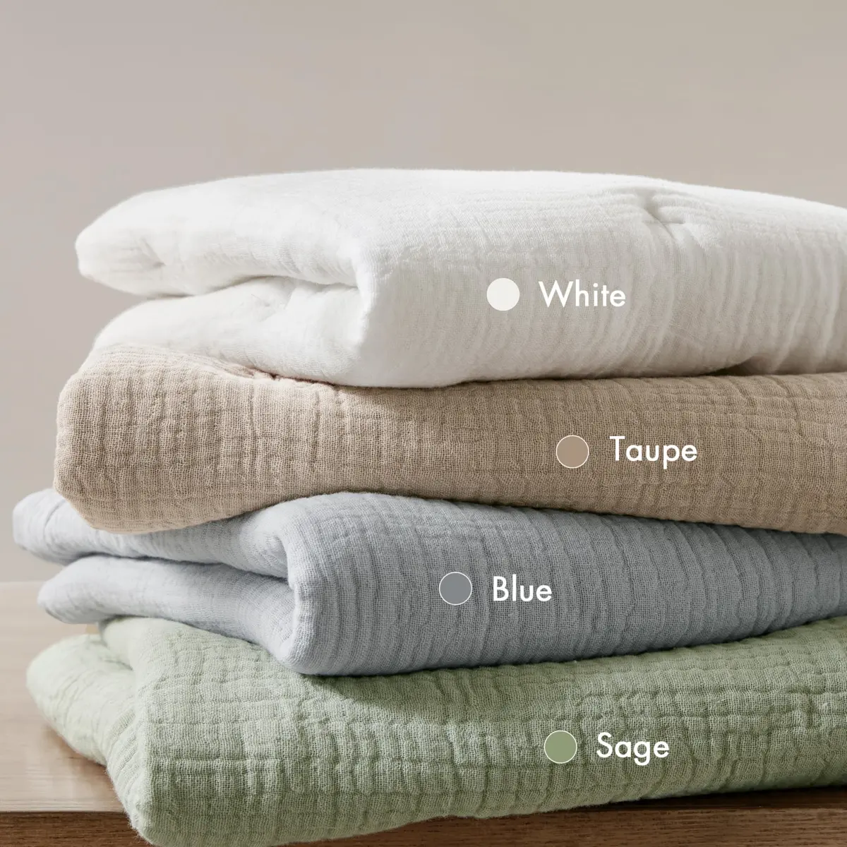 Harbor House Blue Cotton Muslin Euro Sham Taupe | Crinkled Texture, OEKO-TEX Certified, Machine Washable - view 5