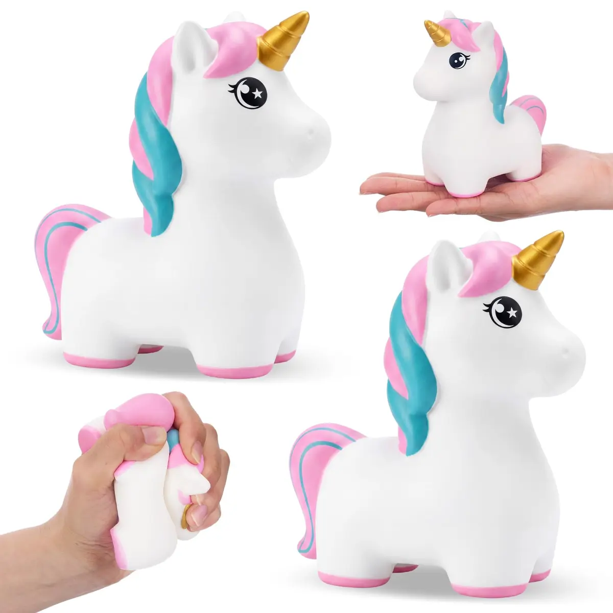 Hungdao Unicorn Foam Ball Slow Rebound PU Squeeze Toy 156 g (5.5 oz) Pack of 2 | Non-Toxic Sensory Toy for Kids - main product image