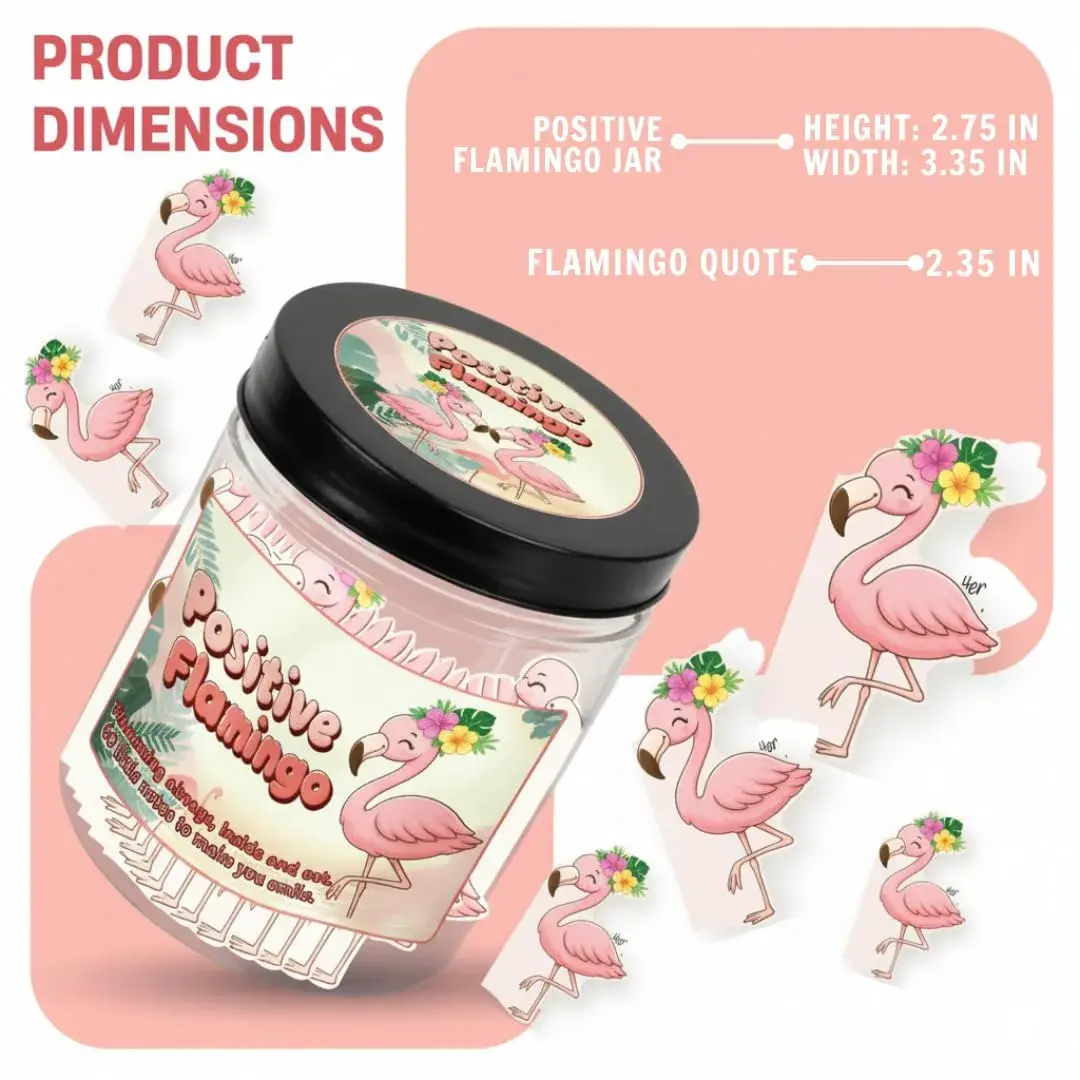 DEARMINE Positive Flamingo Jar | 60 Daily Affirmation Cards for Women & Friends - view 8