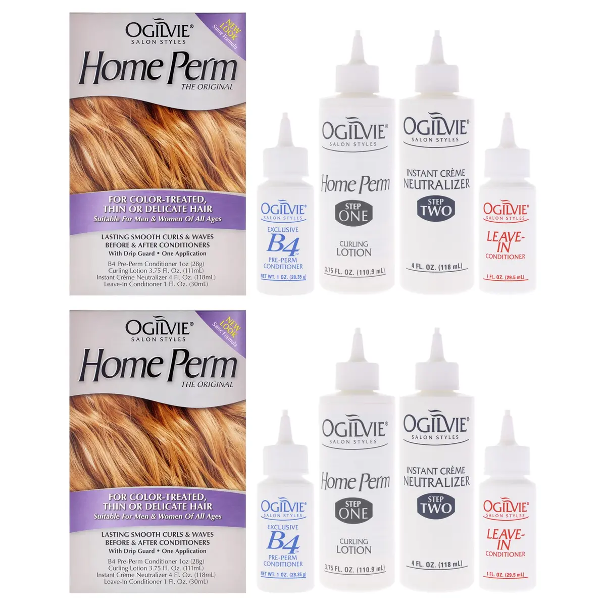 OGILVIE Hair Perm Kit for Men & Women | Lasting Smooth Curls & Waves, Color Safe, Drip Guard, 2 Pc - main product image
