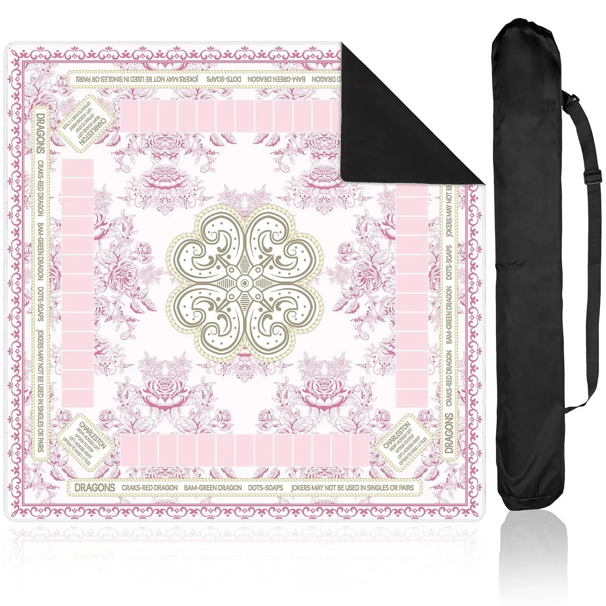party greeting Chinoiserie Mahjong Mat 31.5 x 31.5 Inches | Anti Slip & Noise Reduction (70-120 chars) - main product image
