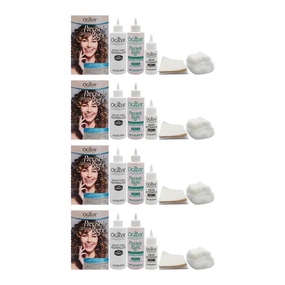 OGILVIE Precisely Right Professional Conditioning Perm Kit for Men & Women 4 Pc | Heat-Activated, Drip Guard, Color-Safe - main product image